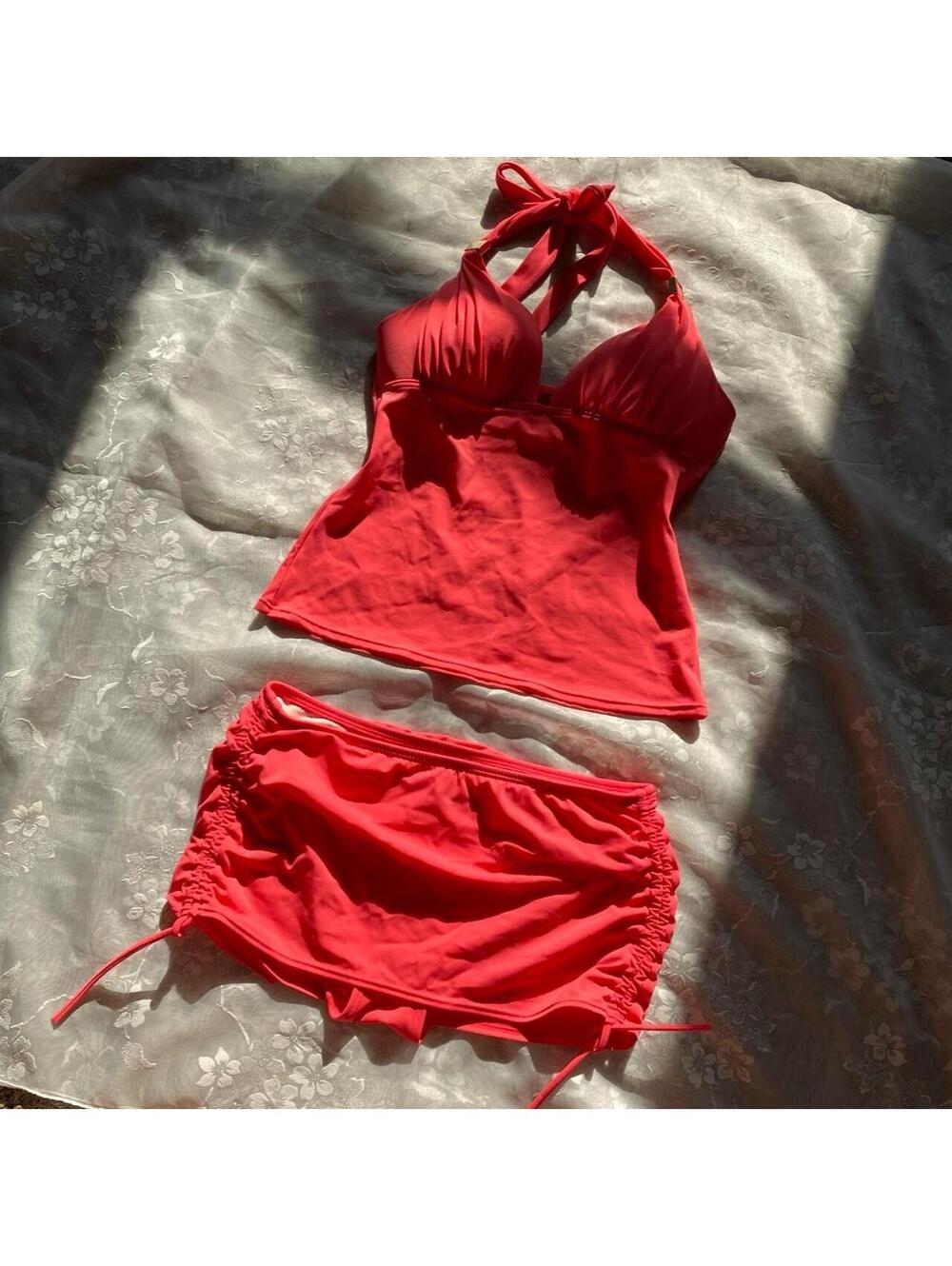Victoria's Secret Women's Red and Pink Bikinis-and-tankini-set